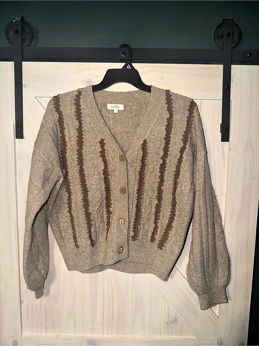 mello. Brown & Beige Color Block Cardigan Size Small